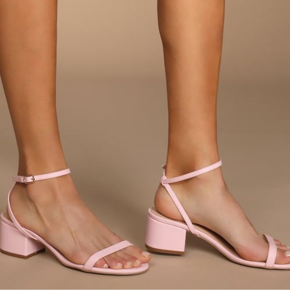 Lulu’s Julie Pink Ankle Strap Heels